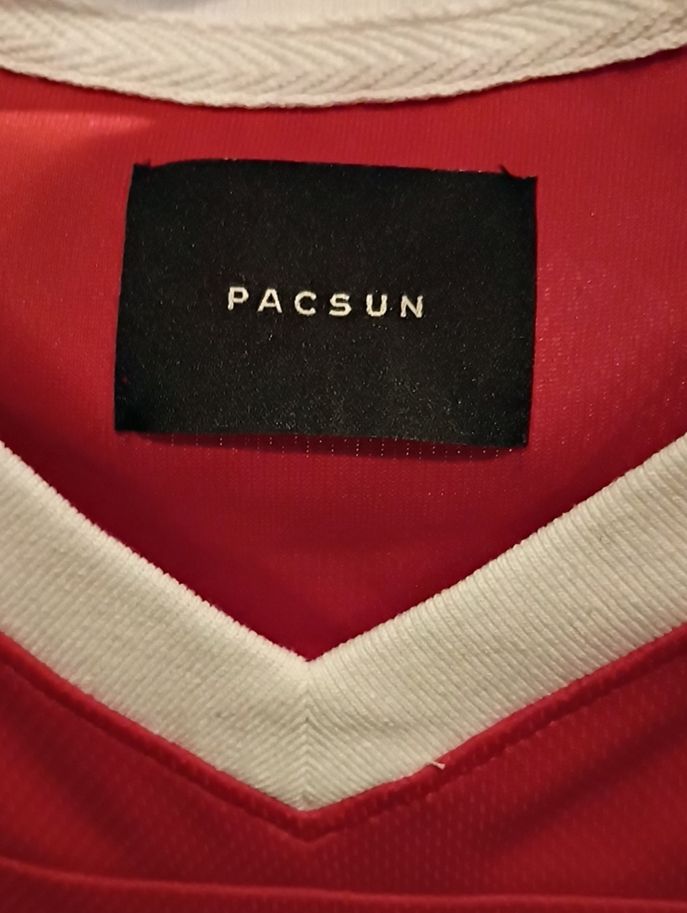 FINAL PRICE PacSun Red V-Neck Top with White Trim